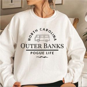 Outer Banks North Carolina Sweatshirt Pogue Life Hoodies Outer Banks Paradise on Earth Hoodie OBX Crewneck Sweatshirts Damen Top 210928