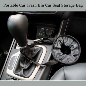 Car Organizer Storage Bags Portable Seat Back Bag Auto Dustbin Trash Garbage Dust Rubbish Bin Can Box Case Holder Goods For