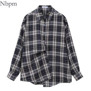 Nbpm Spring Women's Clothing Basic Plaid Blouses Long Sleeve Shirt Top Female Elegant Blusas Mujer Women's Tunic Blouses 210529