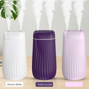 Dubbelmunstycke Air Luftfuktare Ultraljud Mini Diffuser Aromathera Essentiell Olja Vaporizer Stor kapacitet Fogger för hem 210724