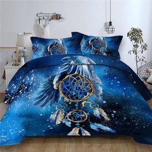 3D Drukowane Duvet Cover Set DreamCatcher Eagle Feather Queen King Set Bedding Set Twin Single Dwuosobowy Pościel Pościel Dorosłych Bedclothes 210316