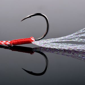 20pcs/lotJig Head Fishing Hook Set Barbed Thread Feather Pesca High Carbon Steel Fishing Lure Slow Jigging Tackle Tools