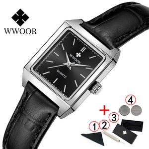 Wwoor Woman Watches Famoso Marca Stylish Quadrado Mulheres Relógios de Pulso Impermeável Small Dial Senhoras Relógios Femininos Relógios 210527