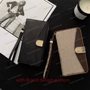 Top Designer Fashion Wallet Universal Phone Cases för iPhone 15Promax 14Pro 13Promax 12 11 All Samsung Case Oppo Huawei Vivo Luxury Leather Credit Card Holder Cover