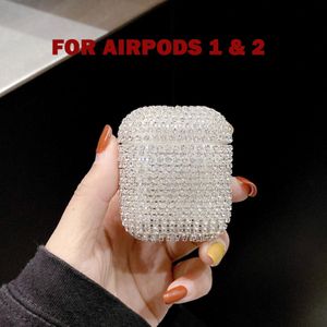 Mini portatile per caricabatterie Apple AirPods Custodia di lusso Glitter 3D Diamond Custodia per auricolari Bling Hard Protect