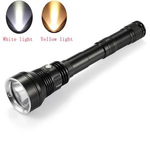 6000 Lumen XHP70.2 LED Torches Yellow White Light Diving Flashlight Professional Underwater 150M Waterproof Torch Outdoor Diver Lamp