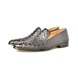 Mens genuíno couro crocodilo padrão oxford sapatos para homens vestido de luxo slipon casamento negócio mais novo sapatos