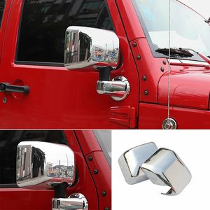 Car Rearview Mirror Decoration Cover Exterior Accessories For Jeep Wrangler JK 2007-2017 Chrome