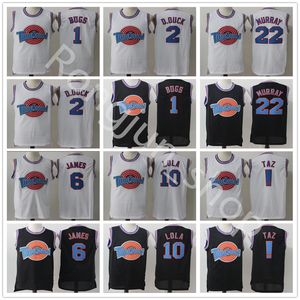 Space Jam Jersey Movie Tune Squad Looney Daffy Duck Bill Murray Lola Bugs Bunny TAZ Tweety Michael James Curry Basketball Shorts Black White Mens