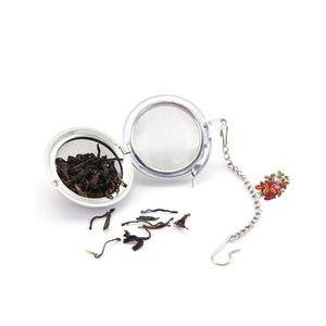 Stainless Steel Tea Tools Coffee Pot Infuser Sphere Locking Spice Green Leaf Ball Strainer Mesh Strainers Filter
