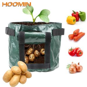 Plantadores potes hoomin 1pcs Diy Batata Grow Planter Pe Paning Planting Saco de contêiner Planta de vegeta