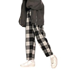 Spodnie damskie Capris Mężczyźni Harajuku Plaid Dla Kobiet Spodnie Streetwear Kobieta Harem Jesienne Damskie Przyczynowe Plus Rozmiar