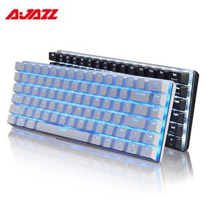 Ajazz AK33 Mechanical Gaming Schwarz/Blau Schalter Englisches Layout 82 Tasten Anti-Ghosting Kabelgebundene Tastatur PC Laptop