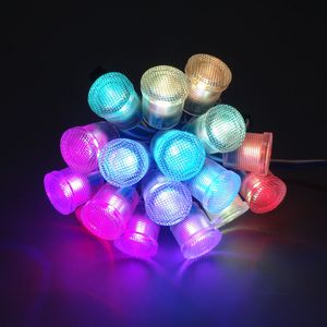 قطر 20 ملليمتر شفافة / حليبي غطاء الصمام وحدة سلاسل DC5V WS2811IC 5050SMD 1led RGB المصابيح الرقمية بكسل أضواء السفينة حرة