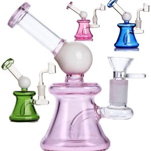 Nowa Moda Trzy Kulki Kolorowe Jelito Szkło Palenie Nargilahs Bongs Bubbler Dab Rig Colored 14mm Bowl