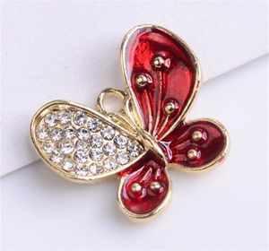 Wholesale Shiny Enamel Butterfly Pendants for Nail Art Shoes charm Jewelry Making Crafting Charms Necklaces Bracelets Handmade Finding