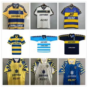 Parma Maglia Retro Futebol Jerseys 1995 96 97 1998 99 2000 02 03 Crespo Vintage Clássico Zola Cannavaro Amoroso Buffon Homens Kits Futebol