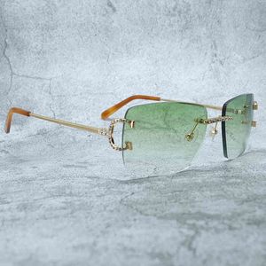 okulary przeciwsłoneczne fabrycznie Wysokiej jakości model mrożony mężczyźni kobiety bez krawędzi okulary przeciwsłoneczne duże kwadratowe dhinestones słoneczne okulary evry