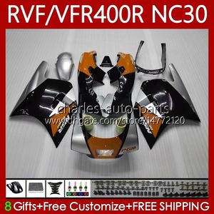 Fairings Kit for Honda VFR400 R RVF400R NC30 V4 1999 1999 1990 1990 1990 1990 1990 1993 79 No.102 RVF VFR 400 RVF400 R 400RR VFRブラックオレンジ400 R VFR400RR 89-93 VFR400R 89 90 91 92 93