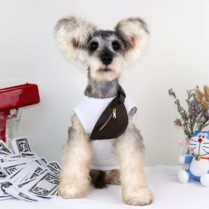 4 stilar Pet Printed Backpack Dog Apparel Puppy Teddy Schnauzer Letter Ryggsäckar Ins vintage justerbar hundväska