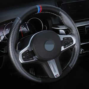 Czarny Węgiel Włókna Skórzana Kierownica Kierownica Pokrywa Dla BMW M Sport G30 G31 G32 G20 G21 G14 G15 G16 x3 G01 x4 G02 x5 G05