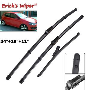 Erick's LHD Front & Rear Wiper Blades Set For VW Polo 6R Hatchback 2009 - Windshield Windscreen Window 24"+16"+11"