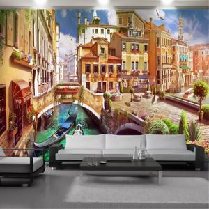 3d Mural Landscape Wallpaper Magnificent and Tall European-Style House Beautiful Water City Living Room Bedroom Home Decor Painting Wallpapers