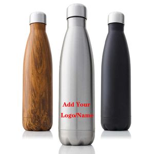 スポーツ水のボトルのためのカスタムまたは名前の二重壁の絶縁真空フラスコのステンレス鋼の熱魔法瓶ポータブルサーモーゼ210615
