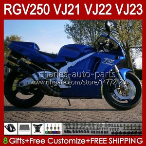 OEM هيكل السيارة لسوزوكي RGV250 VJ21 RGVT RGV 250CC 250 CC 88 89 Body 21HC.188 Glossy Blue RGV-250CC RGV-250 VJ-21 لوحة RGVT-250 VJ 21 RGV250C SAPC 1988 1989 مجموعة هدية