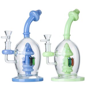 Svamp hookahs boll stil bongs vattenrör med skål duschhuvud PERC PERCOLATOR DAB RIGS OIL RIG Unique Hookah Rökning Pipes Bubbler Recycler 14mm Kvinna Joint