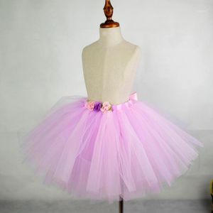 Skirts Fluffy Pink Lavender Tutu Skirt For Girls Baby Birthday Party Costume Kids Flower Tulle Tutus Born-12Y Cake Smash