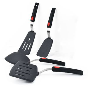 Silicone aço inoxidável flexível fritar spatula ferramenta de cozinha inovadora