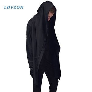 Wholesale long black gowns resale online - LOVZON Men Hooded Sweatshirts With Black Gown Hip Hop Mantle Hoodies Fashion Jacket Long Sleeves Cloak Man s Coats Outwear