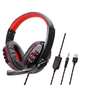 USB-kabelanslutna spelhörlurar med mikrofoner Gaming Headset 3.5mm Jack för PS4 PC Computer Laptop Mobiltelefon