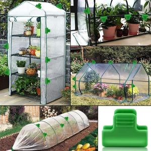 Andere Gartenbedarf 20 Stück Rohrklemmen Gartenarbeit Kunststofffolie für Gewächshaus Reihenabdeckung Netting Tunnel Hoop Clips