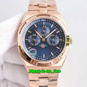 5 estilo top watches k6f 4300V / 120R-B509 no exterior calendário perpétuo cal.1120 relógio automático relógio azul dial rosa ouro pulseira pulseira relógios de pulso