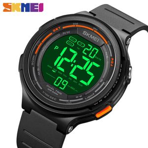 SKMEI New LED Light Digital Mens Sport Watches Count Down 5Bar Waterproof Wristwatch For Men Male Clock Watch reloj hombre 1841 G1022