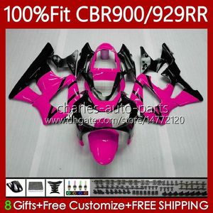 OEM Fairings For HONDA CBR900 CBR929 RR 900CC Pink black 929CC 2000 2001 Body 68No.88 CBR 929RR 900RR 900 929 RR CC CBR929RR 00 01 CBR900RR 00-01 Injection Bodywork