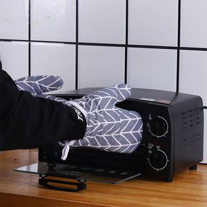 Forno Mitts Engrossado Longo Poliéster Algodão Cozinha Cozinha Suprimentos Cozimento de Alta Temperatura Isolamento Térmico Anti-escaldão Microondas Luvas de Forno WH0117