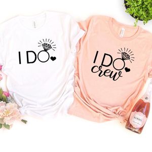 Women's T-Shirt I Do Crew Diamond Women T Shirts Bachelorette Party Tops Female Clothes Plus Size Wedding Fashion Oversized