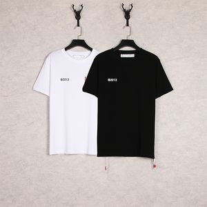 Sommardesigner Mens T Shirts Kortärmad Män Kvinnor Logo Loos Casual Off Black eller White Fashionl Cotton Top Quality Print Tees Oversize S-XL