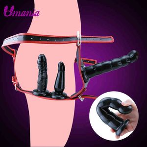 Nxy Sex Vibratori Masturbatori Strap Realistico Doppio Dildo Vibratore per le donne Grandi mutandine Cintura su giocattoli Coppia Gioco erotico lesbico 1218