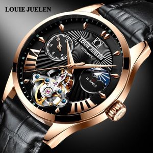 LouieJuelen Herrenuhr, Gold, Automatikwerk, Freizeituhr für Herren, luxuriöse, lässige, wasserdichte Uhren für Herren 2021, reloges de hombre