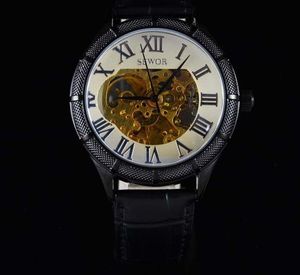 Шекарные механические часы автоматическое движение часы кожаный ремешок мужские повседневные моды часы See07-2