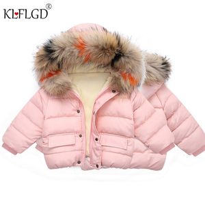 Crianças roupas bebê casacos elegante inverno meninos e meninas bebê manga comprida engrossado casaco de algodão encapuçado casaco 211203