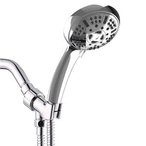 High Pressure Handheld Shower Head 9 Spray Settings Chromes Plating Hand Held Showerhead 360degree Rotatable Faucets