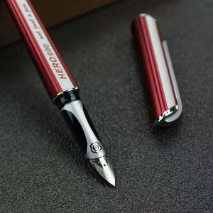 Перьевая ручка Hero 600, металлическая чернильная ручка, тонкое перо, серебряная крышка, канцелярские принадлежности, офисные школьные принадлежности, бизнес-ручки для письма