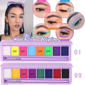 Handaiyan Water Activated Eyeliner Ciała Farba twarzy UV Light Neon Pastele Eyeliners Glow W Dark Eye Liner