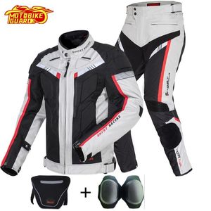 Vestes De Moto achat en gros de Motocross Vêtements Motocross Hommes Veste imperméable Moto Riding Pantalon à froid Pantalons à froid Automne Hiver pour la protection du cou D Cadeau