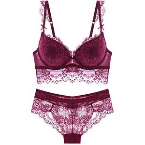 Fashion sexy push up adjustable lace underwear accept supernumerary breast bra thickening bra set high quality lingerie sets Q0705